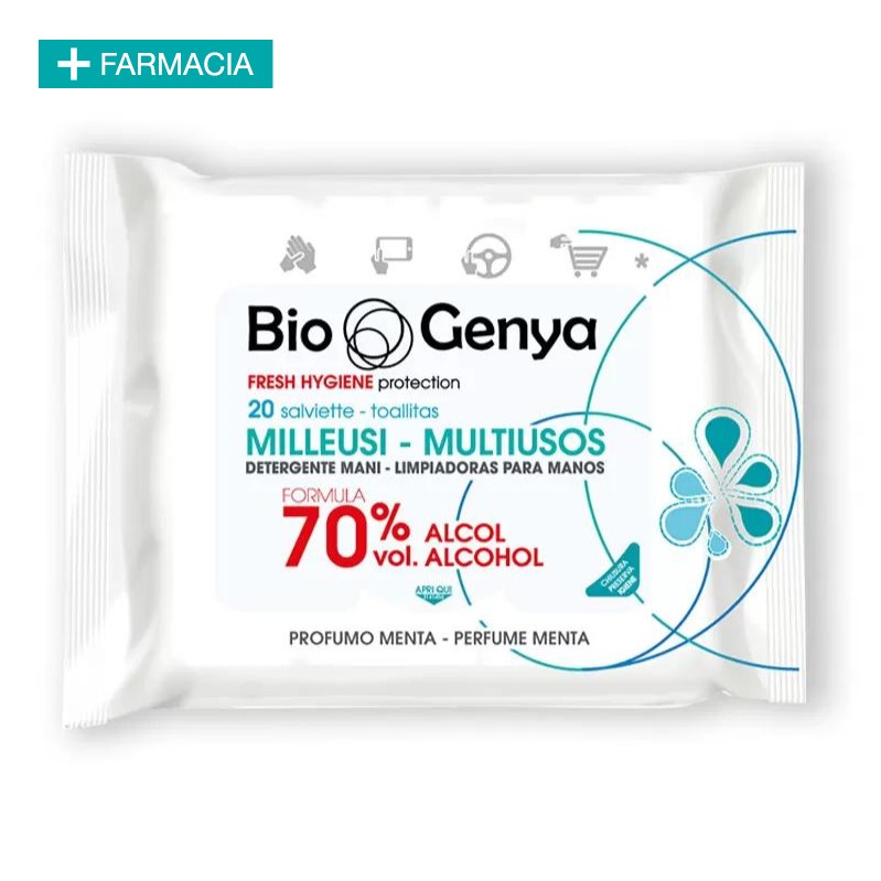 Salviette Igienizzanti Mani con Alcool 70% - BioGenya